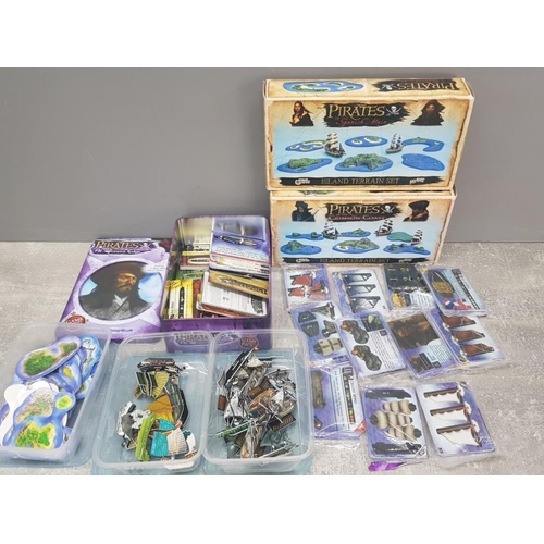 396 - Mixture of accessories from the huge Wizkids wargame pirates, crimson coast scenery, at oceans edge ... 