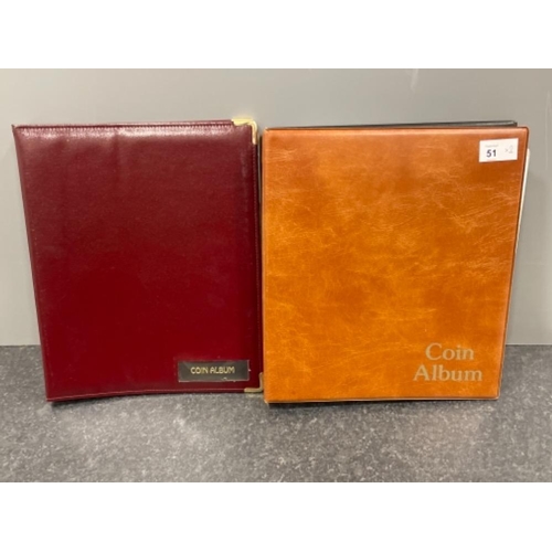 51 - 2 x high grade coin albums with coin dividers