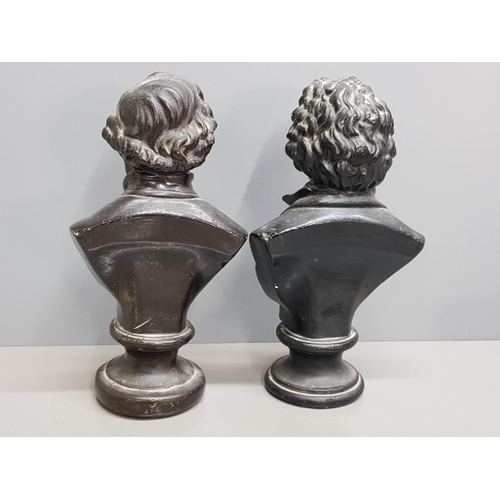 109 - 2 old chalk busts of mendelssohn and Beethoven