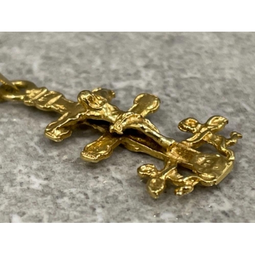 151 - Fancy 18ct gold Crucifix pendant 1.5g