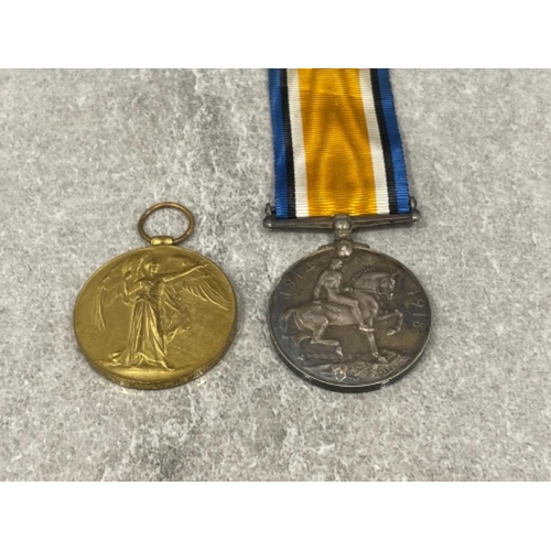 161 - Medals WWI pair of silver war medal and Victory medal awarded to 165977 C.Q.M Sjt.V Mahy Royal Engin... 