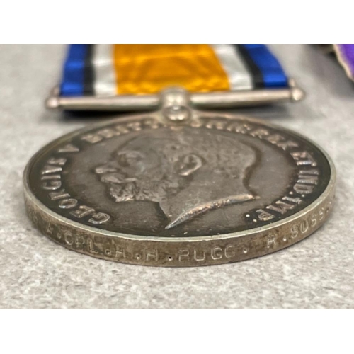 168 - Medals WWI pair of silver medal and Victory medal awarded to 20428 A.Cpl. R.H.Bugg R.Sussex Reg