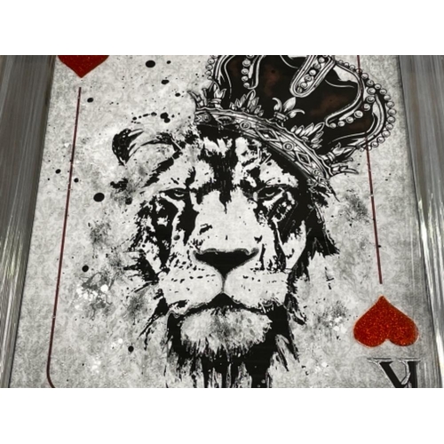 176 - Beautiful modern King of Hearts Lion mirror