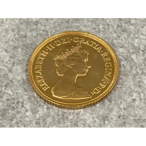 2 - 22ct gold 1982 Elizabeth II half sovereign coin