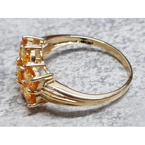 233 - 9ct gold citrine cluster ring 2.4g size N