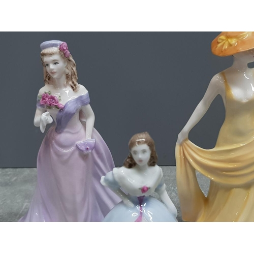 236 - Royal Doulton lady figure Ellen lady of the year 1997 together with 3 minature coalport ladies carol... 