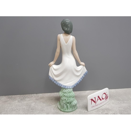 240 - Large 31cm nao by lladro figure girl in dress with official Nao plaque