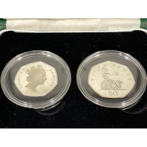 5 - Royal mint 1997 Silver proof 50p 2 coin set unc