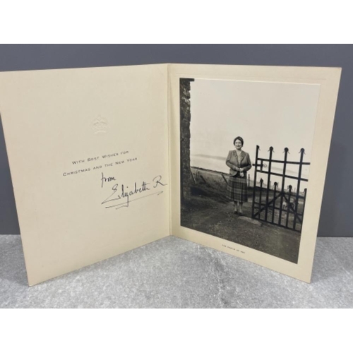 91 - Royalty Queen mother signed Christmas card and photo at The Castle of Mey