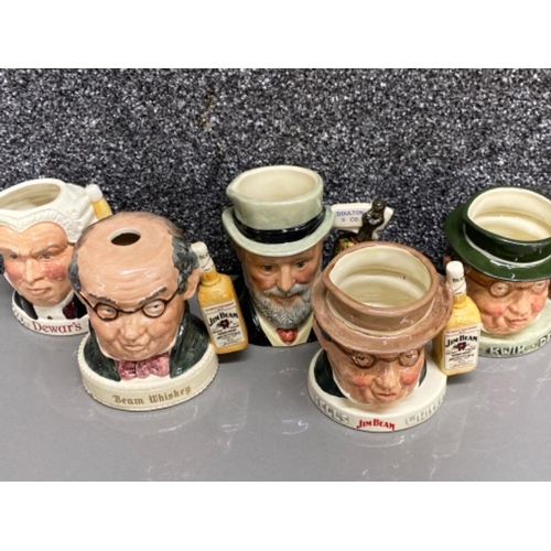 101 - 5 Royal Doulton special limited edition Whiskey promotional character jugs