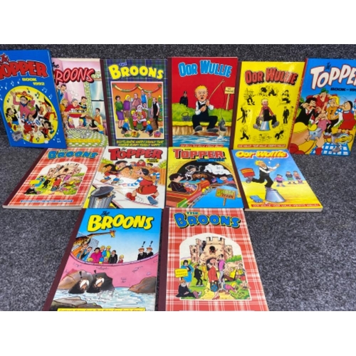 104 - Large quantity of McDonald’s & Disney toys plus boxed games & Broons annuals etc