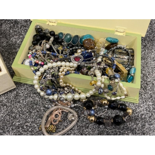 12 - 2 lots of costume jewellery including musical box