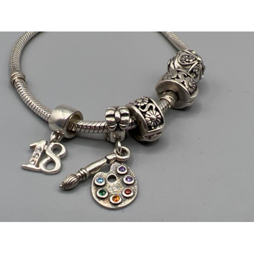 15 - Silver 925 bracelet with charms 24.3g