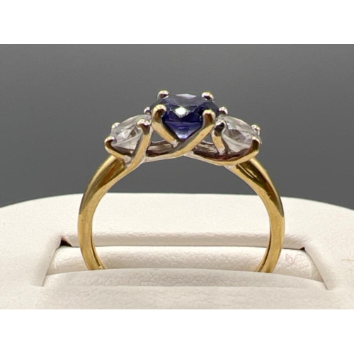 183 - 14ct Gold tanzanite ring. Vgc 2.6g size N1/2