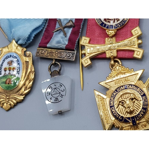 202 - Total of 5 Masonic medals includes, Royal anted luvian order of buffaloes, Beaconsfield lodge 7768, ... 