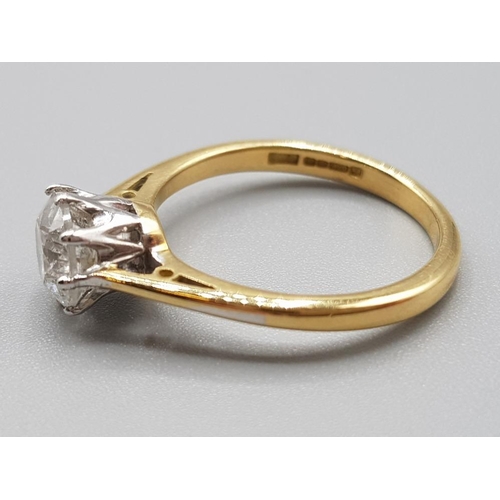 237 - Ladies 18ct yellow gold diamond solitaire ring, comprising of a round brilliant cut diamond set in a... 