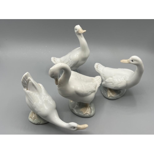 36 - Nao by Lladro geese x4 in good condition