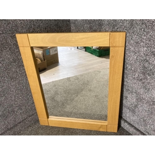 400 - An oak framed contemporary wall mirror 90 x 73cm