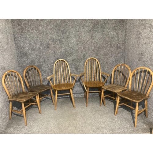 403 - A set of six Ercol dining chairs 2 + 4