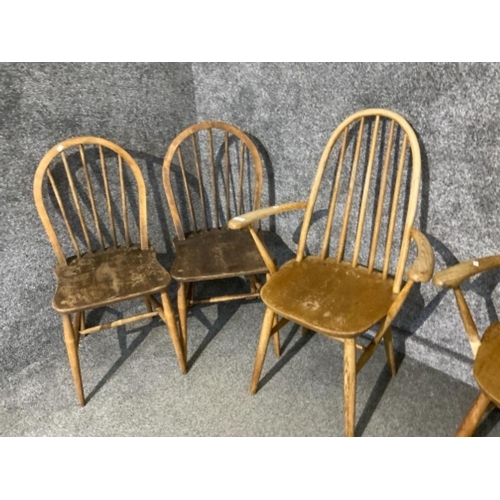 403 - A set of six Ercol dining chairs 2 + 4