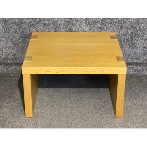 406 - Solid light oak square shaped coffee table