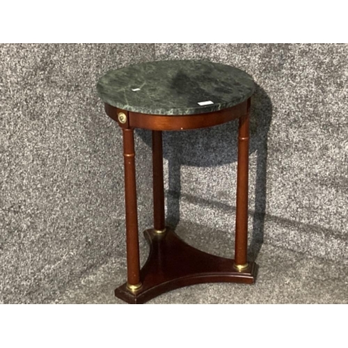 410 - An Empire style lamp table with green marble base