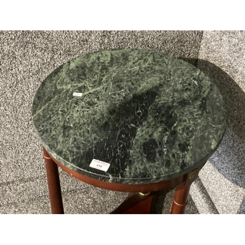 410 - An Empire style lamp table with green marble base