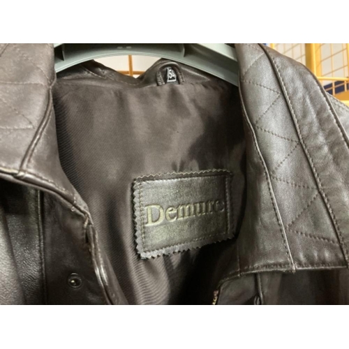 43 - A gents jacket by Hugo Boss, and a leather jacket by Demure