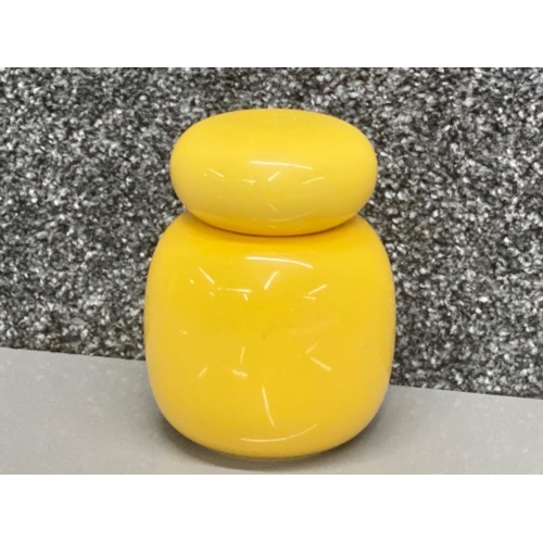 77 - Rare Hornsea Pottery lidded storage jar by John Clappison - in yellow