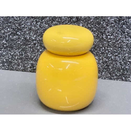 79 - Rare Hornsea Pottery lidded storage jar by John Clappison - in yellow