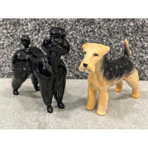 9 - Beswick poodle, fox terrier and 2 others dog ornaments