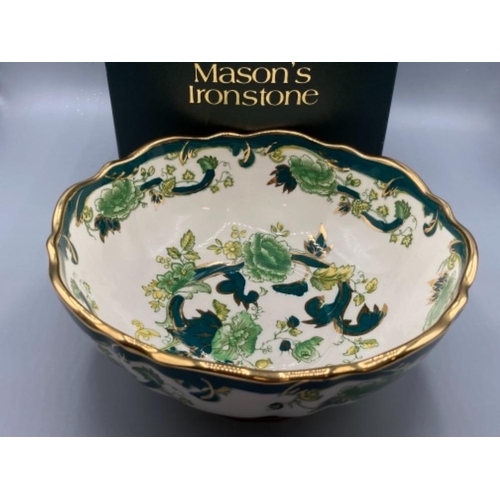 186 - Mason’s ironstone Chartreuse pattern fruit bowl, boxed