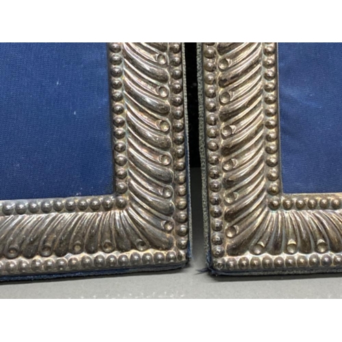 2 - Pair of silver hallmarked rectangular picture frames, 24x21cm