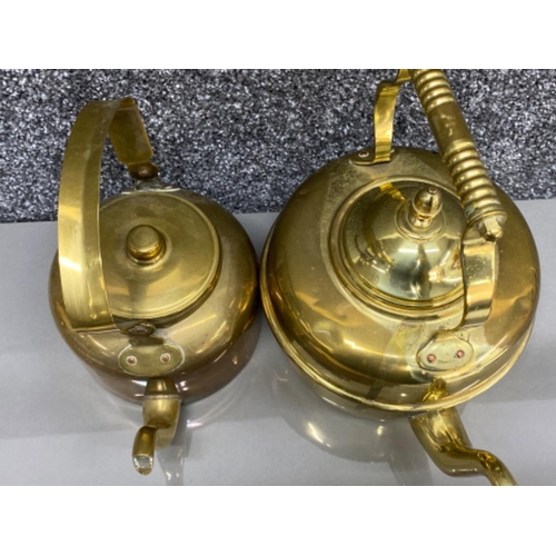 26 - Two vintage Brass teapots