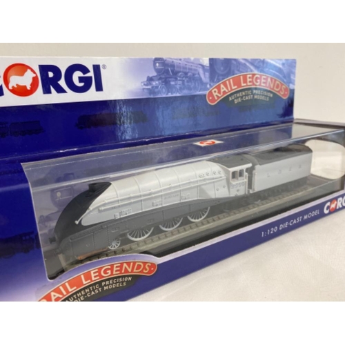 344 - 2x Corgi diecast train engines - Mainline Authentic 00 Gauge model & Rail legends Liner 4-6 A4 class