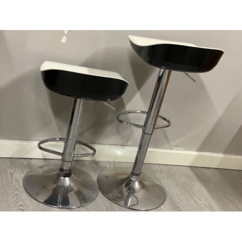 403 - Pair of metal base bar stools