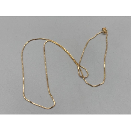 91 - A 9ct yellow gold chain 1.9g gross