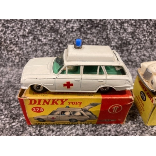 109 - Dinky Toys: Vauxhall Ambulance no 278, Daimler Ambulance no 253, and Canadian Fire Chief’s Car no 25... 