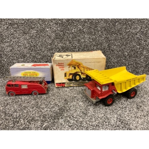 110 - Dinky Toys Aveling Barford ‘Centaur’ Dump Truck no 924, and Fire Engine no 955