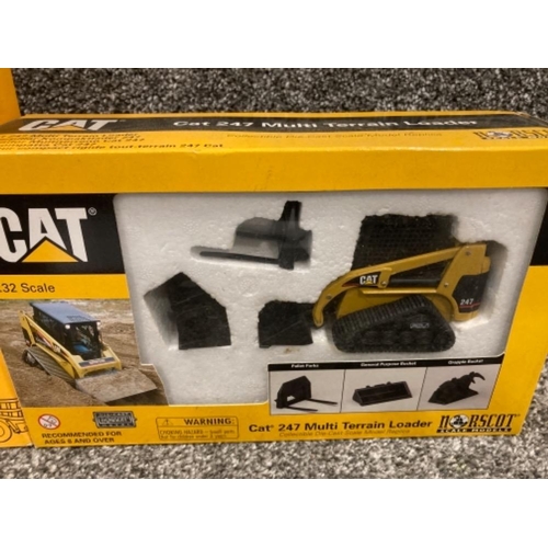 119 - Two CAT die cast models Digging Crane no 225 and 247 Multi Terrain Loader both boxed