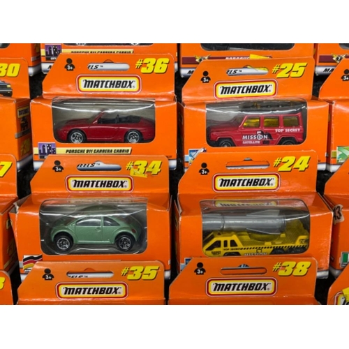 13 - Matchbox Mattel wheels die cast vehicles x20. Numbers between 23-38 all in original boxes