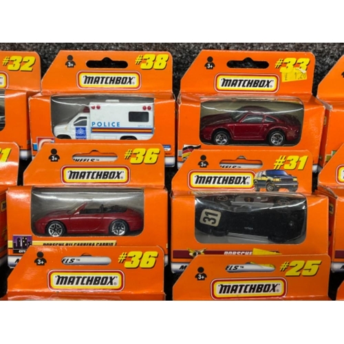 13 - Matchbox Mattel wheels die cast vehicles x20. Numbers between 23-38 all in original boxes