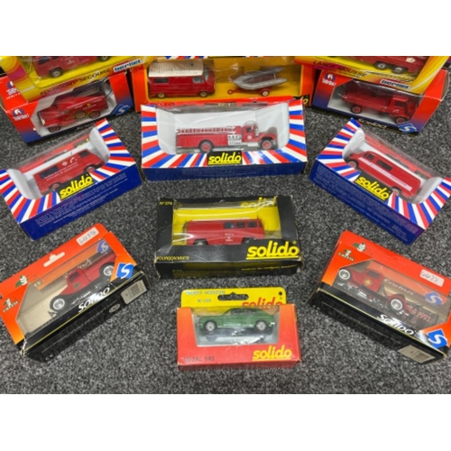 16 - Solido die cast vehicles x14. Including Fire rescue all in original boxes