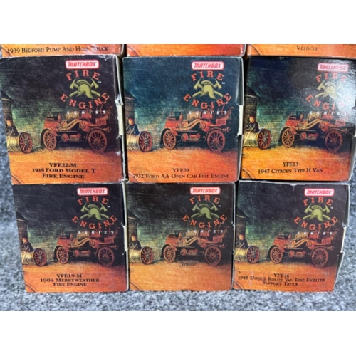 19 - Matchbox models of yesteryear die cast vehicles x12. Fire rescue all in original boxes