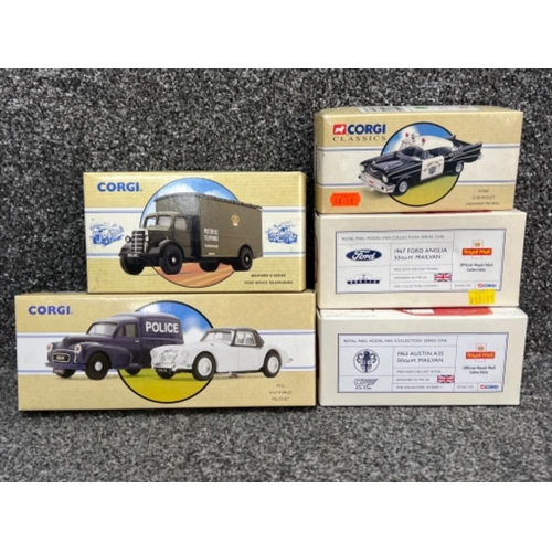 28 - Corgi die cast vehicles x5 including Royal Mail and corgi classics. All in original boxes