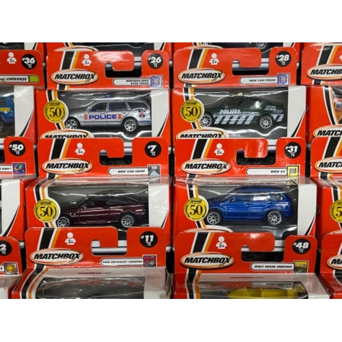 35 - Matchbox die cast cars x18. Mattel wheels numbers between 2-50 all in original boxes