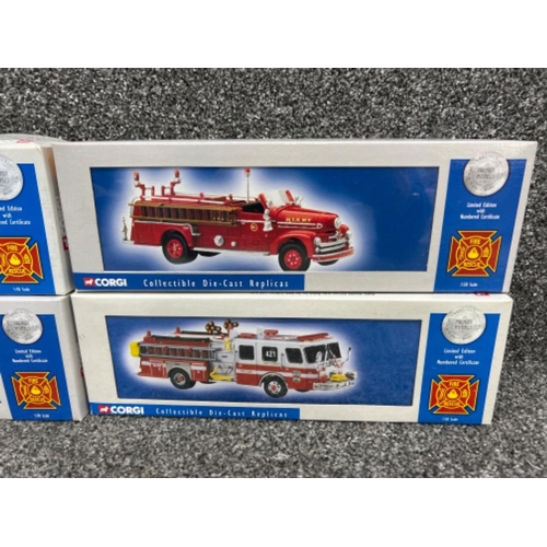 42 - Corgi limited edition 1:50 scale model fire rescue collection. Including US50802, US50503, seagrave ... 