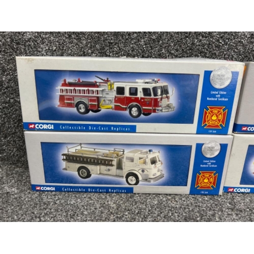 42 - Corgi limited edition 1:50 scale model fire rescue collection. Including US50802, US50503, seagrave ... 