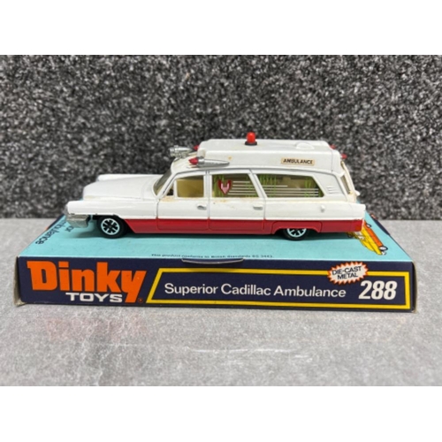 46 - Dinky toys die cast Superior Cadillac Ambulance 288. In original box