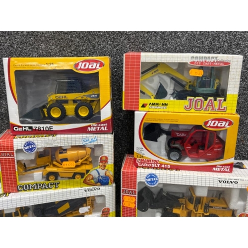 5 - JOAL die cast Compact and Metal Plant toy vehicles including Volvo L330c all in original boxes